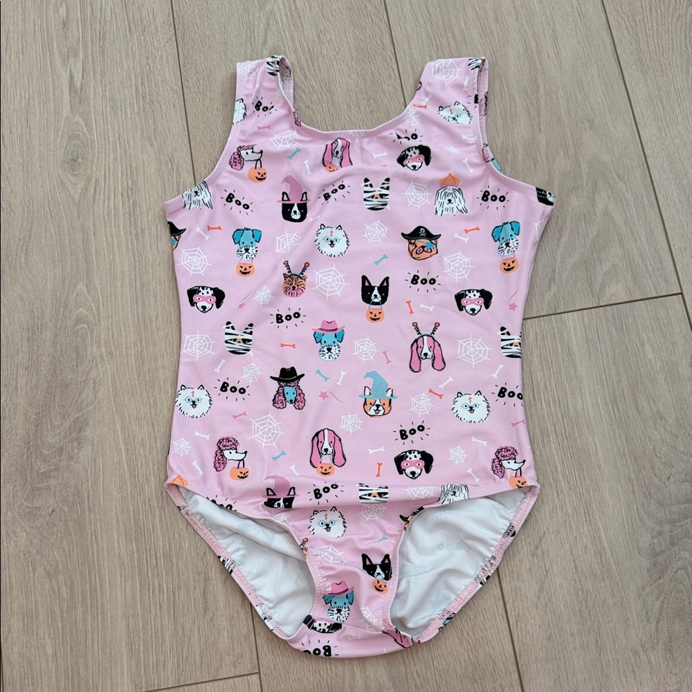 Destira Pink Halloween Themed Leotard girls size XL